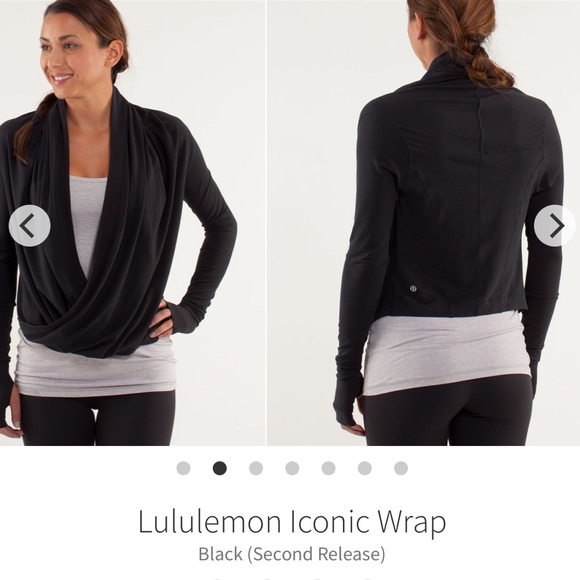 lululemon athletica Tops - Lululemon Iconic Wrap Black (Second Release) 2012 Style: W3735S Prima Cotton 6
